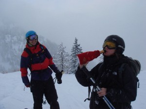 Drinking on the slopes